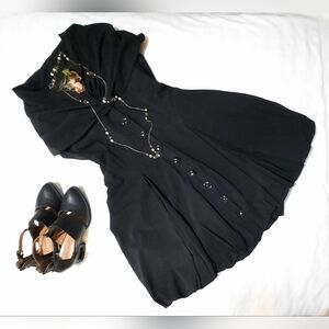 🍁 JR Black Sleeveless Fit & Flare Balloon Dress